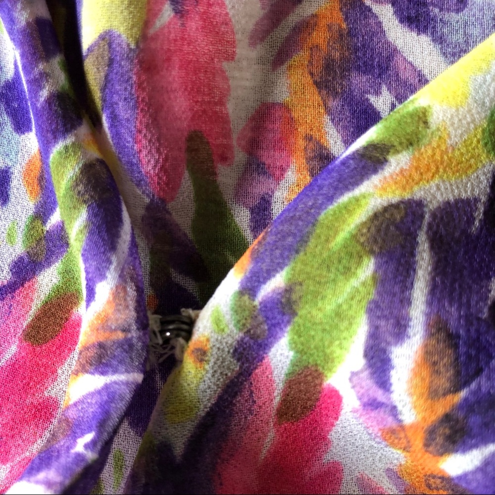 Cabi Semi-Sheer Flowy Watercolor Tank, Size M - Picture 7 of 8